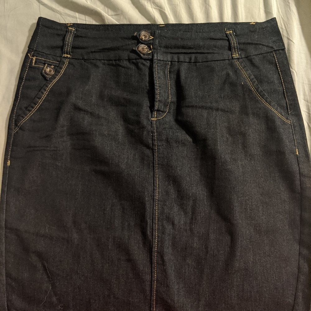 One 5 One Dark Wash Denim Skirt